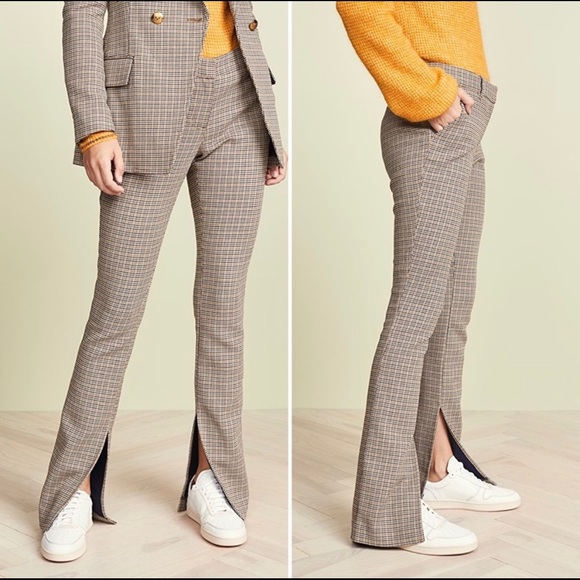 A.L.C Javier Split Flare-Leg Houndstooth Pants - Picture 4 of 12